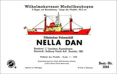 Möwe-Modell 1044  ''Polarschiff NELLA DAN'' Papiermodell/Kartonmodell  M 1:250