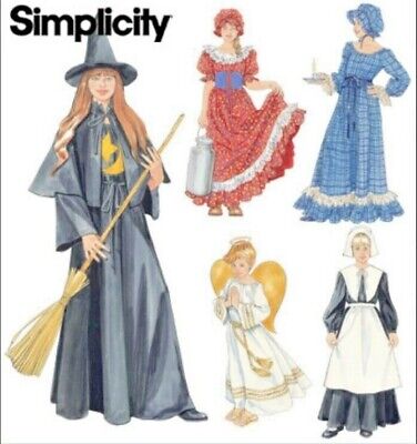 2-12 Simplicity 9982 Witch Angel Pilgrim and More Free USA Shipping Child/'s Halloween Costumes Sewing Pattern Size BB