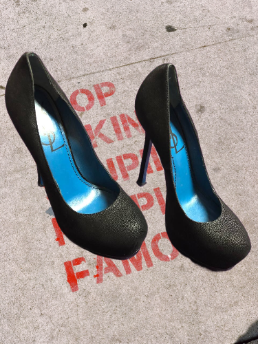 YVES SAINT LAURENT 35 tacco plateau in pelle