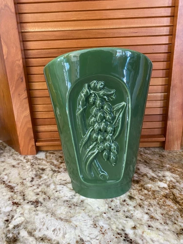 Vintage Red Wing Dark Green 10" Vase B 2005