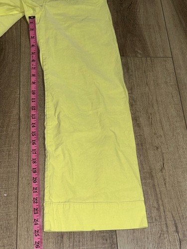 Anthropologie MAEVE The Colette Wide Leg Pants Size 24 Crop Hi Rise Yellow Green - Picture 10 of 13