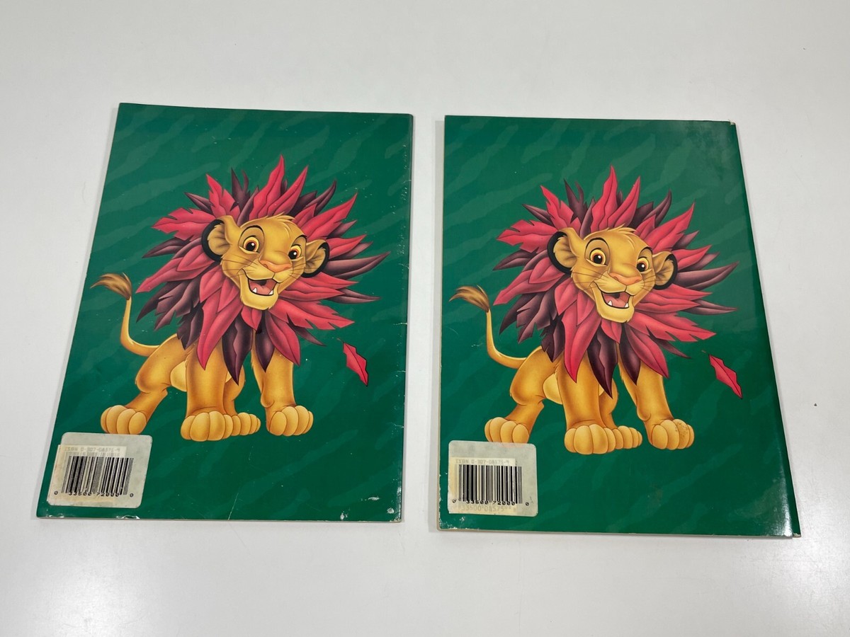 Lot of 2 - Disney's The Lion King Vintage 1994 Giant Coloring Book