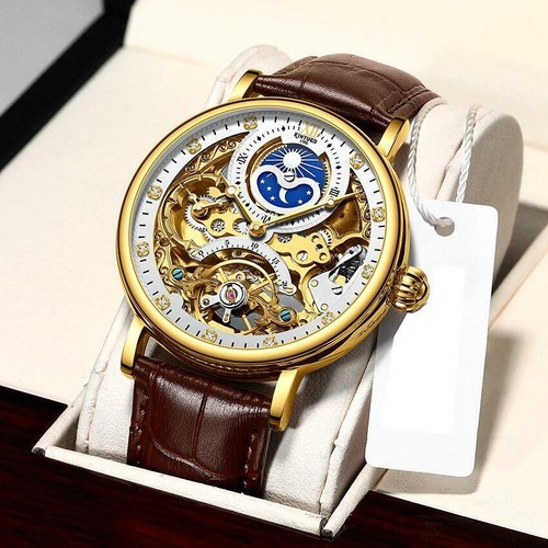 Kinyued Skeleton Watches Mechanical Automatic Watch Men Tourbillon  Wristwatch Mo | eBay