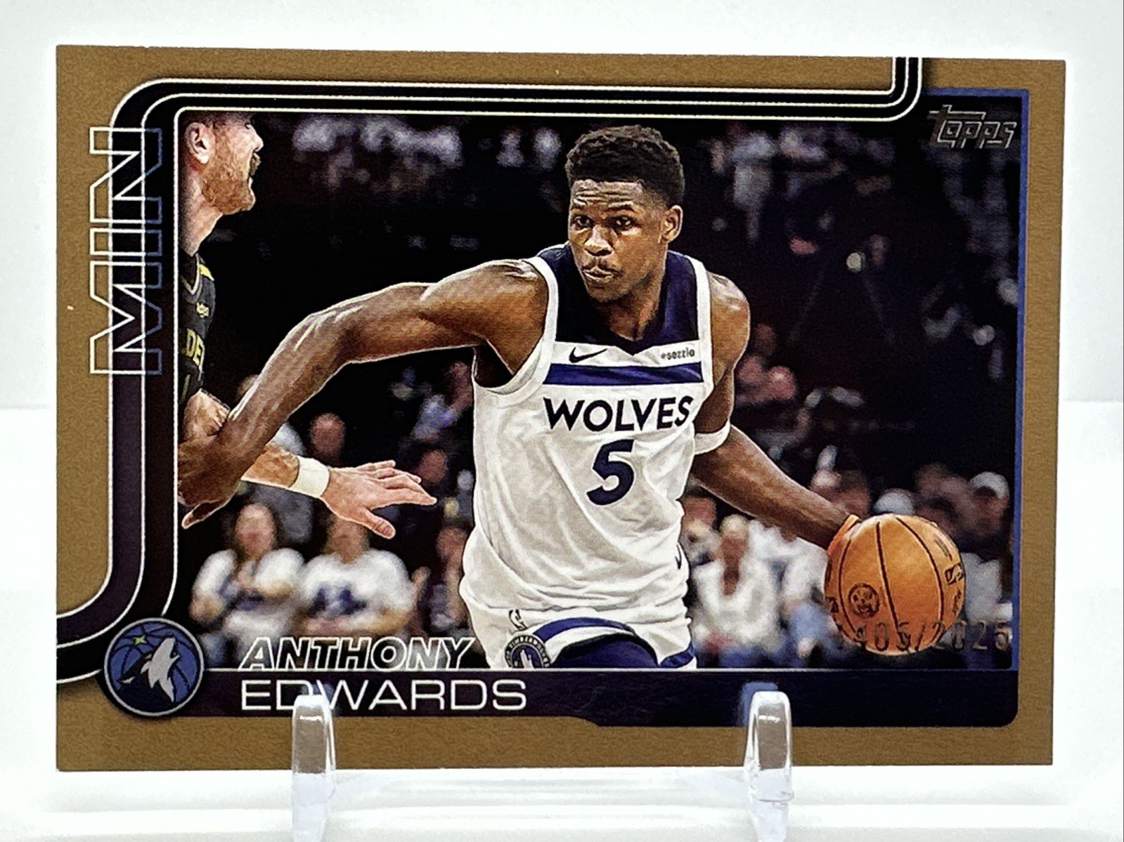 2025-26 Topps Basketball Anthony Edwards #108 Gold /2025 Timberwolves