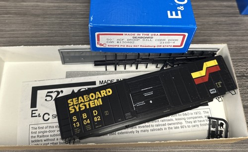 E&C Shops HO Kit #2105-4 50’ ACF Droop Sill Corr Door Car Seaboard 130482 NOS