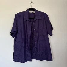 Edward Women’s Small Top Linen Purple Boxy Pocket Y2K Lagenlook