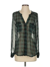 Collective Concepts Women Green Long Sleeve Blouse XS