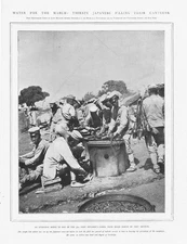 RUSSO-JAPANESE WAR Scene in a Japanese Army Camp - Antique Print 1904