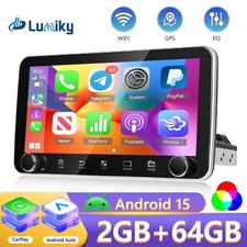 10.36" 1DIN Android 15 2+64GB Autoradio mit Drehbarer Carplay GPS NAVI WIFI MP5
