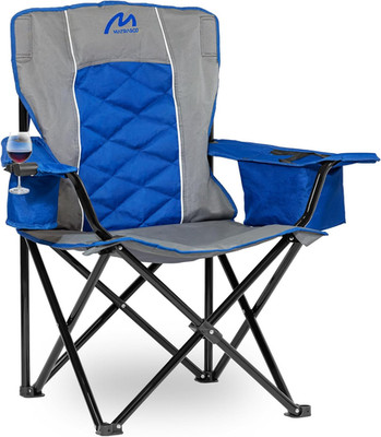 Oversized Padded Camping Chair, Heavy-Duty Steel Frame for 450 Lbs Supports, Con