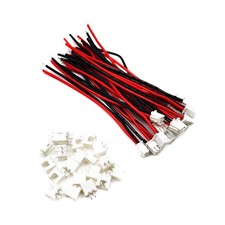 20 Sets Mini Micro JST-XH 2.54mm Pitch 2 Pin Male Connector with Red, Black
