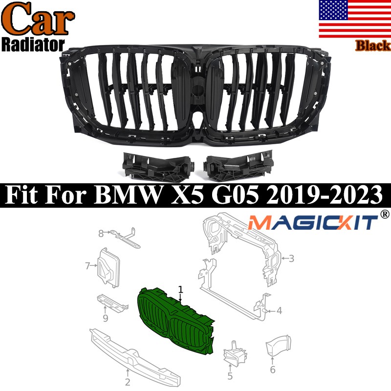 51749465525 Front Grille Air Shutter W/O Night Vision Fits BMW G05 X5 2019-2023