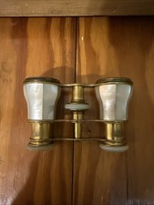 Antique Lemaire Mother of Pearl Opera Glasses Binoculars with case