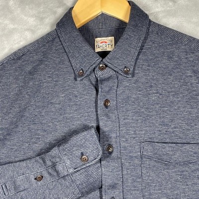 Faherty Brand Mens Blue Supima Cotton Lyocell Textured Button Down Shirt MXF2400