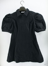 Tuckernuck Hyacinth House Black Front Zip Denim Mini Dress, Size Large