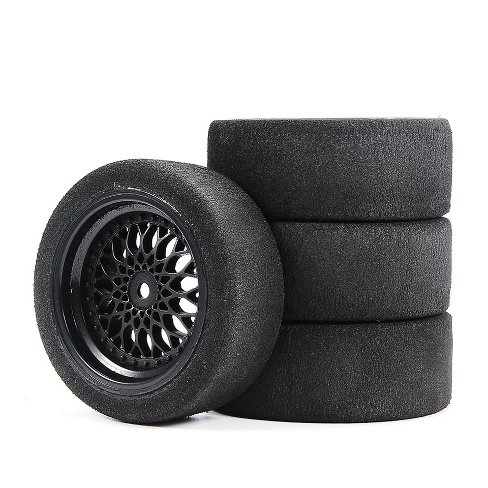 4pcs 1/10 On-road Foam Tires&Wheel Rims 12mm Hex For HSP HPI RC Racing Car - Image 3 of 4