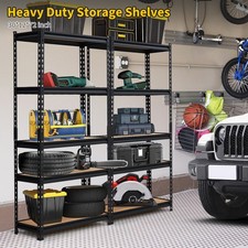 Heavy Duty 5-Tier Metal Storage Shelf Organization Adjustable Industrial Utility