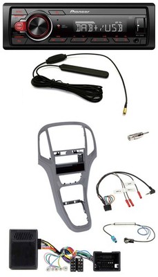 Pioneer MP3 DAB 1DIN Steering Wheel USB Car Stereo For Vauxhall Astra J 2009 Onwards Titanium Grey