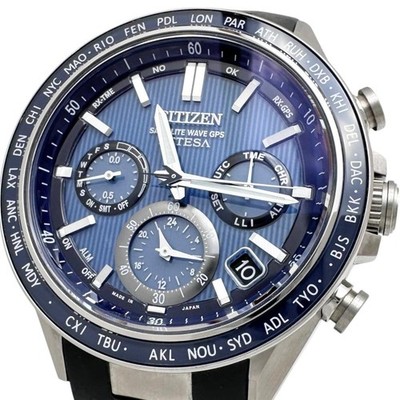 CITIZEN Attesa GPS Eco Drive CC4050-18L Uhren Titan/Kautschuk Solar Power...