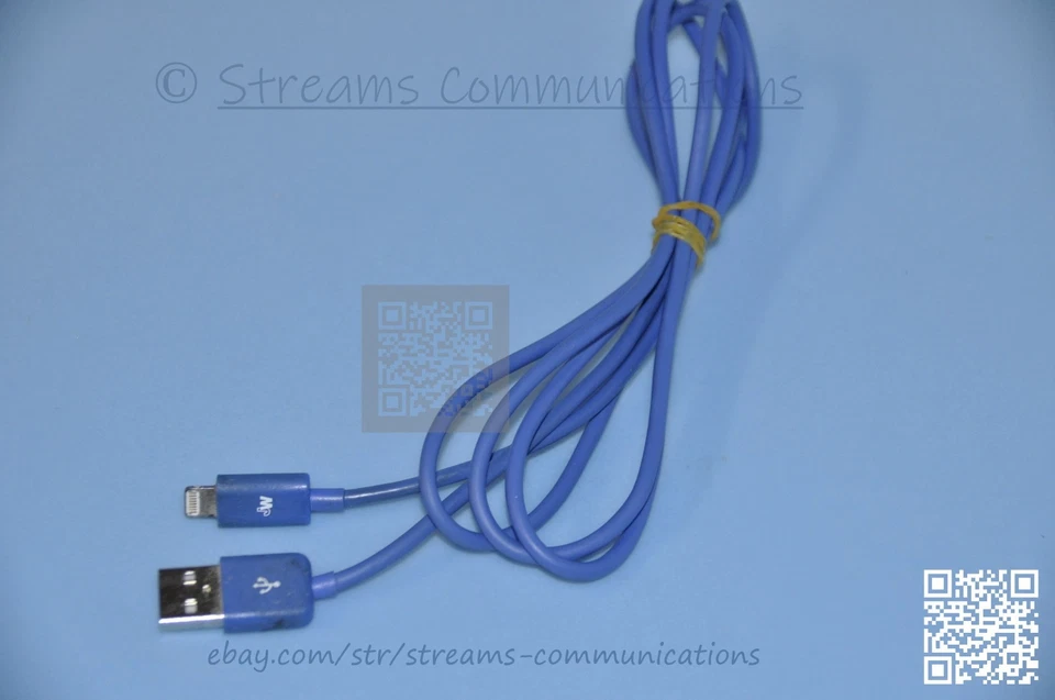 Cable USB a Lightning de 6 pies tipo datos y cargador rápido cable de carga azul Foto 3 de 4