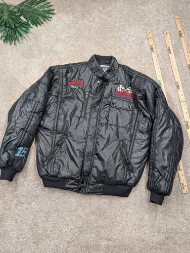 Vintage Rocket Chassis Jacket Mens Large Black Racing Turning Point 90s