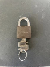 Vintage Craftsman Crown Logo Brass Padlock with Key - FREE SHIPPING