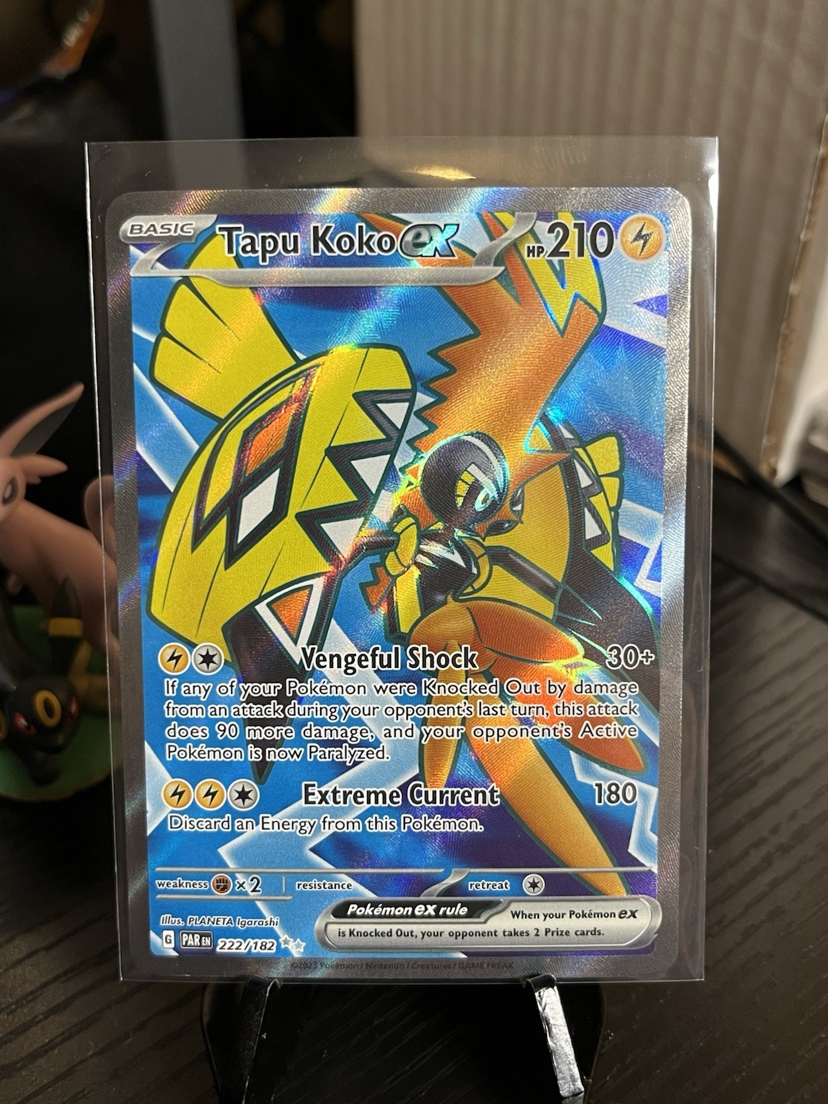 2023 Pokemon Paradox Rift 222/182 Tapu Koko ex Near Mint