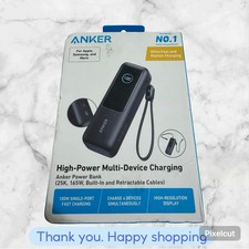 Anker 25000mAh Power Bank Triple 165W USB-C Ports Built-in Cables for Mac/iPhone
