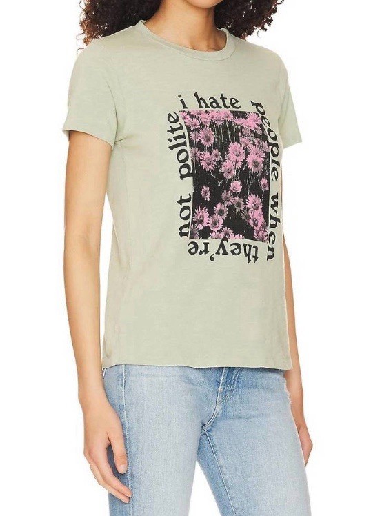 MOTHER The Lil Sinful Tee in Not Polite Green Small EUC Sold Out image 2