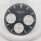 Vintage Waltham Chronograph Dial 29mm Black Reverse Panda Incabloc 17 Swiss Made