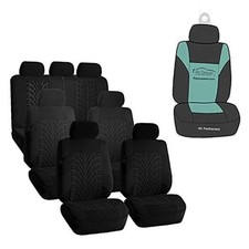Three Row Set 7 Seater Travel Master Car Seat Covers, Airbag and Split Black