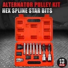 [13Pc]Automotive Repair Service Tool Kit Alternator Freewheel Pulley Removal Set