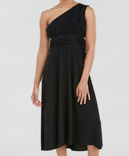 Evan-Picone Ladies Black Ruched One-Shoulder Patty Coktail- Formal Dress Sz 16💕