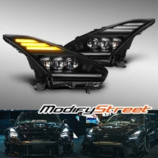 Fit 2009-2025 Nissan GT-R NOVA-Series Projector LED Headlights Black