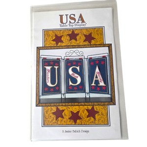 Janine Babich Machine Embroidery Table Top Display Pattern USA 4th Of July