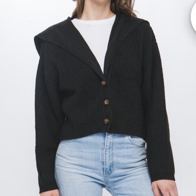 Isla Ciel Sailor Collar Knit Cardigan M