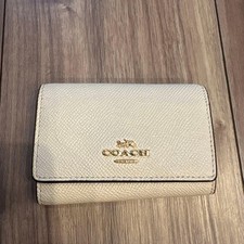 COACH White Leather Key Case