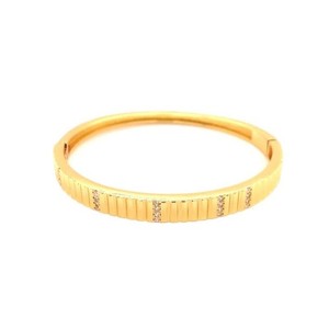 Authentic Fluted Bangle Bracelet 14k Gold Plated Stacking Bangle Stackable Wedding