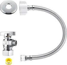 1 Pack Complete Toilet Valve Set, Includes 1/2 Inch Nom Inlet X 3/8 Inch OD Comp