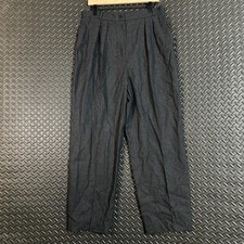 Evan-Picone Worsted Wool Dark Gray Straight Leg High Rise Trouser Pants Women 16