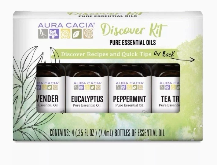 NEW Aura Cacia Discover Relaxation Essential Oil Kit  (4) 0.25 fl oz (7.4 mL)  - Image 2 of 3