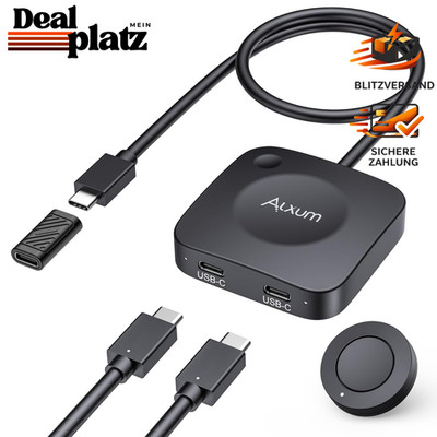 USB-C Switch 20Gbps 2 in 1 Out 8K@30Hz 4K@144Hz mit Fernbedienung und