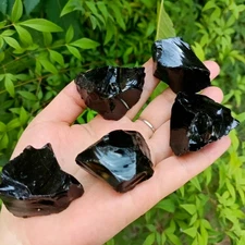 Rough Black Obsidian Raw Stone Reiki Healing Spiritual Decor Natural Mineral