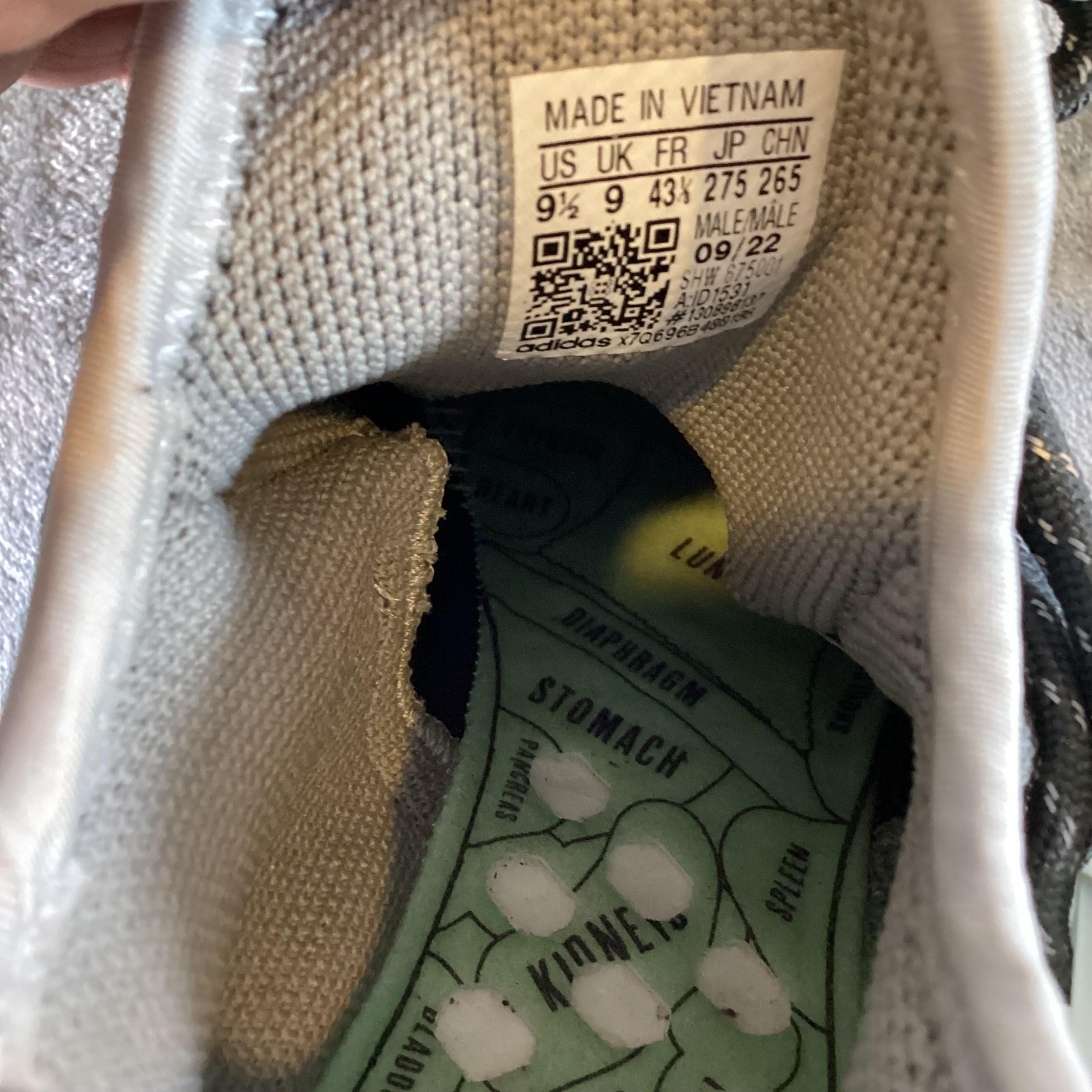 Adidas Hu NMD Shoes Mens Size 9.5 Gray Black Animal Print Pharrell Boost Sneaker thumbnail 15