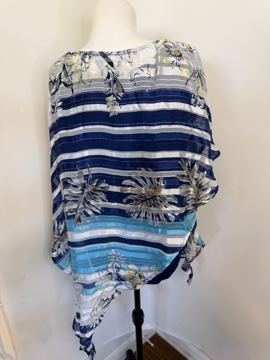 Mirror Image Vintage Y2K Asymmetrical Silky Top Tunic Size Large with Cami EUC View 4