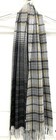Hickey Freeman New York 100% Cashmere Gray Plaid Scarf  70 by 12 includes Fringe — photo 4