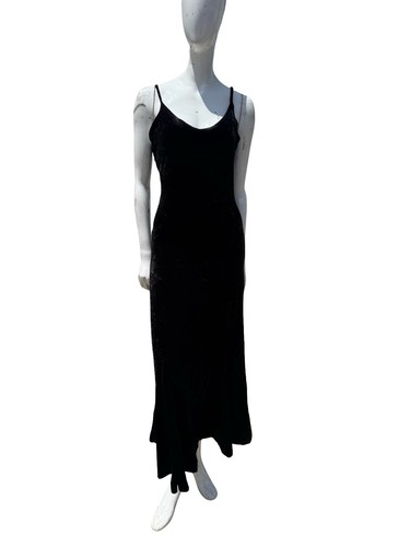 Vintage 90s BETSEY JOHNSON crushed Velvet Slip Dress Size L Bodycon Panel Skirt