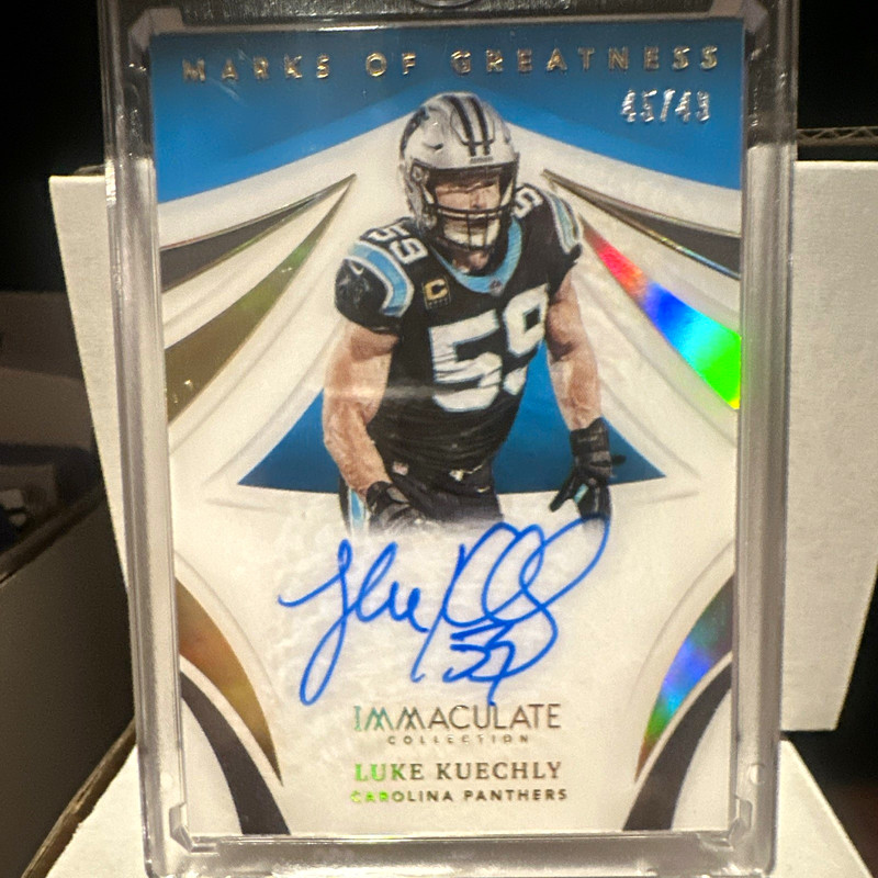Panini 2021 Immaculate Marks of Greatness Luke Kuechly Auto #IMG-10 /49