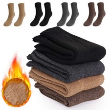 1-4Pairs Mens Heavy Duty Winter Warm Thermal Wool Heated Work Crew Boots Socks