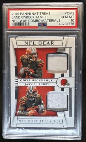 2019 National Treasures Jarvis Landry Odell Beckham Jr. Combo Jersey #/35 PSA 10